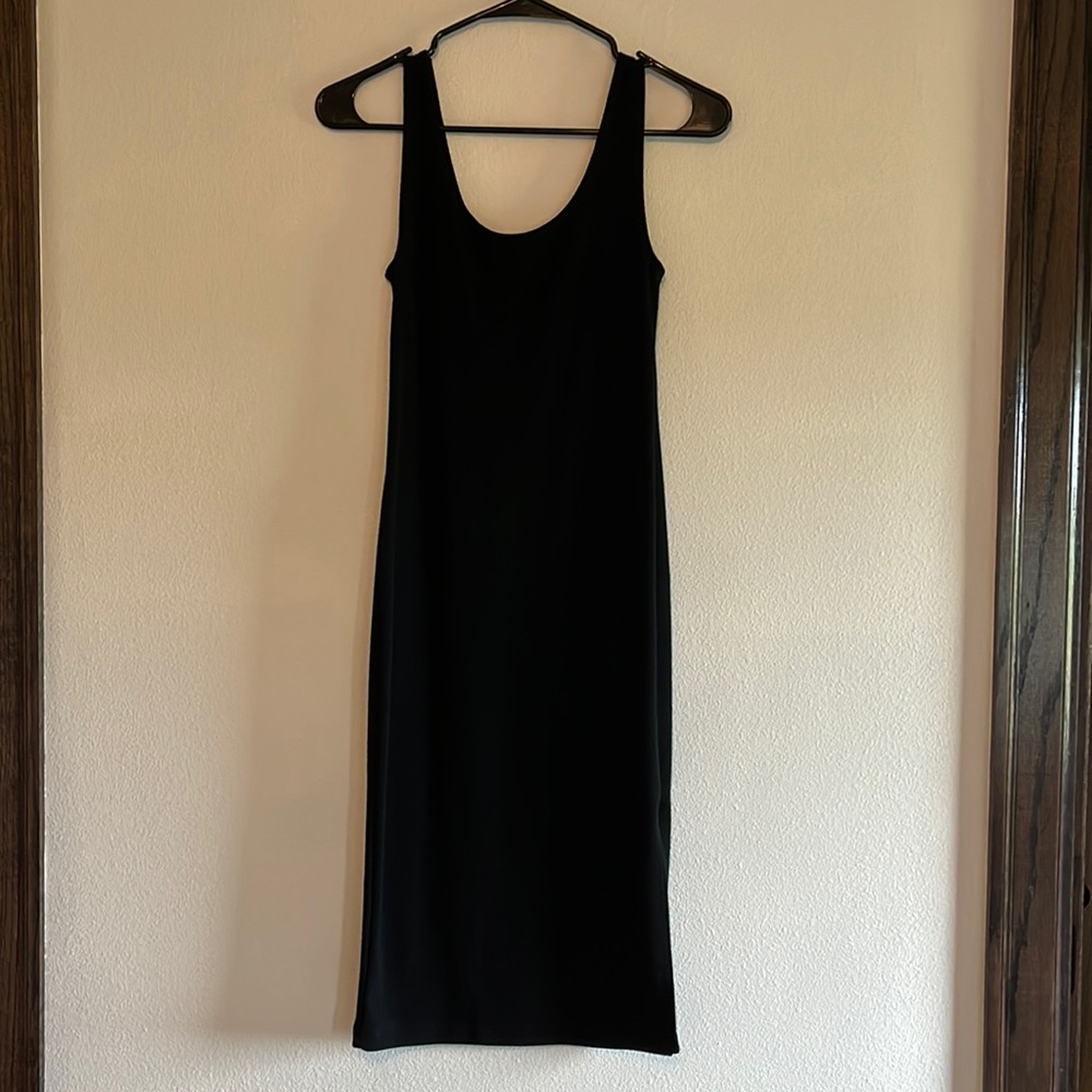 Black dress with a slit